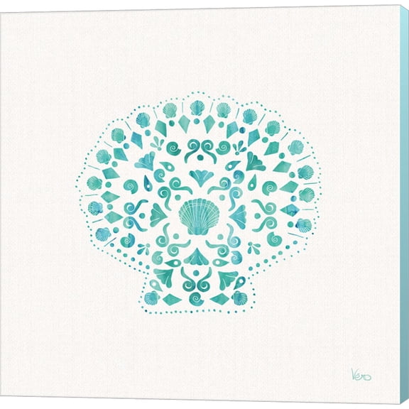 Sea Charms III Teal no Words by Veronique Charron, Canvas Wall Art