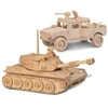 Puzzled H1 and Tank Wooden 3D Puzzle Construction Kit