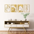thumbnail image 4 of 4 Pcs Metal Wall Art Decor,Gold Morden Wall Art Sculptures for Living Room Bedroom Hallway Dining Room,Minimalist Wall Hanging, 4 of 6