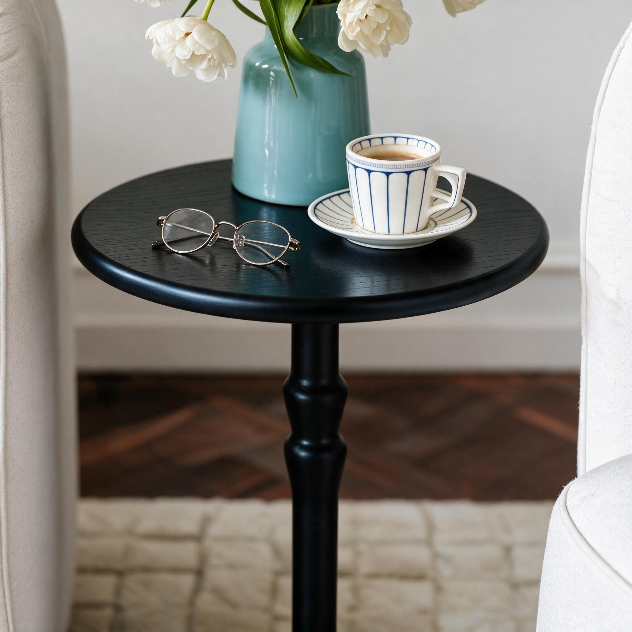 Mainstays Round Pedestal Drink Table, Black