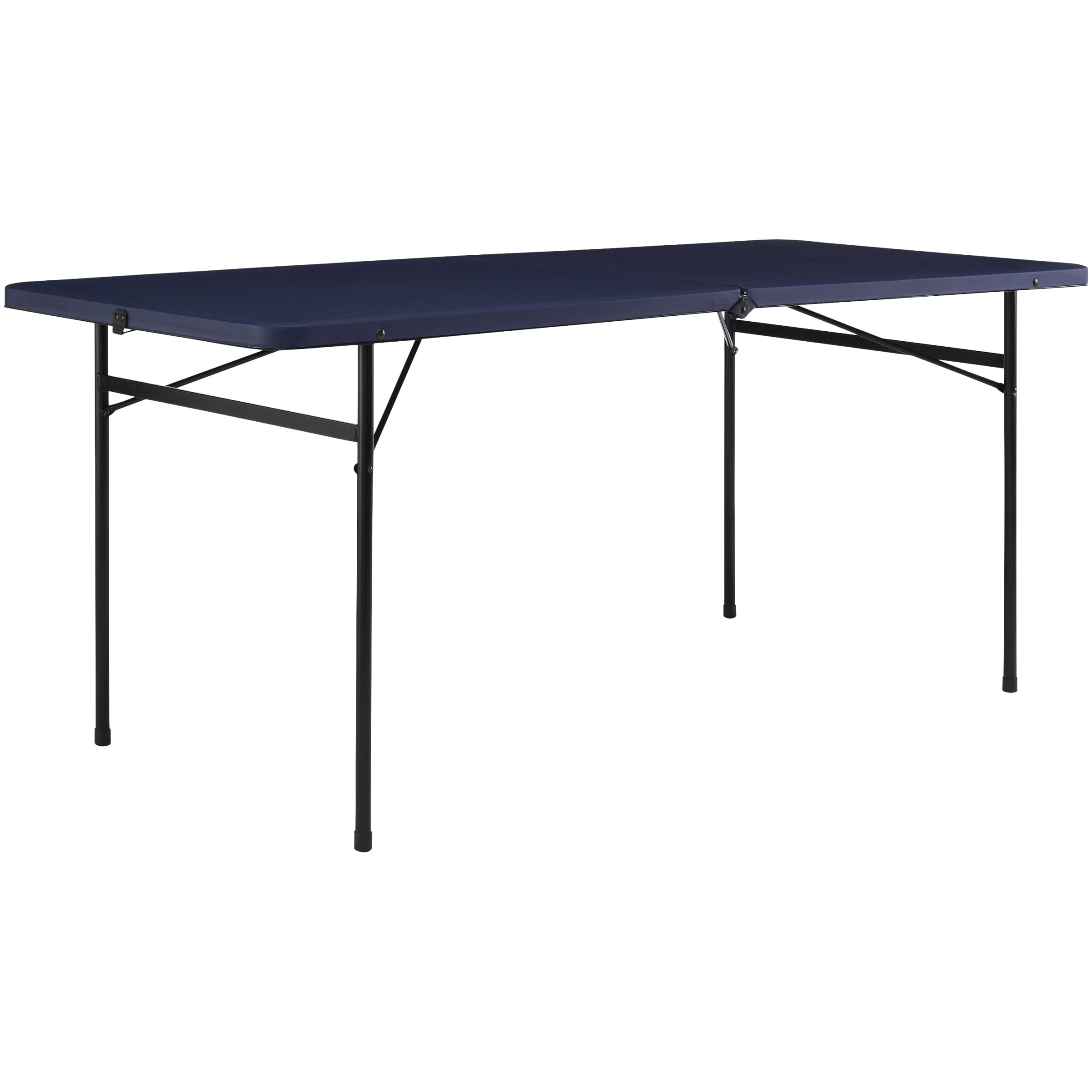 Mainstays 6 Foot Bi Fold Plastic Folding Table Black