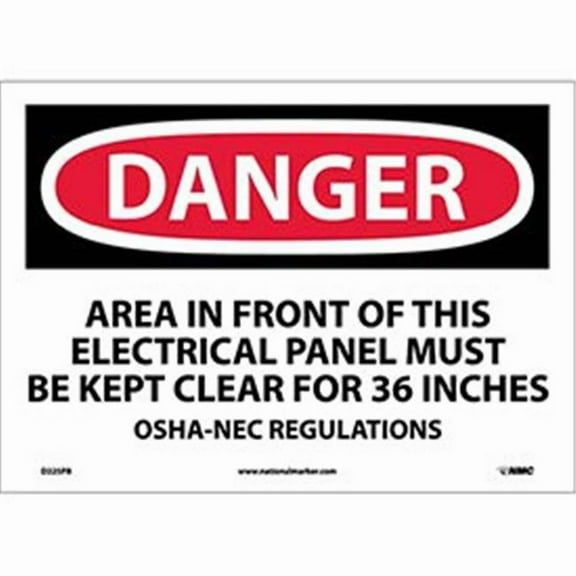 National Marker D225PB Danger Area Safety Signs - Vinyl - 10 x 14 in.