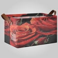 thumbnail image 2 of Waterproof Foldable Storage Basket Medium, Metal Frame & Hollow Board Support, for Clothes and Toy Organization Diamond Painting Of Red Roses, 2 of 8