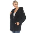 thumbnail image 2 of White Mark Women's Plush Hooded Cardigan with Pockets, 2 of 6