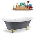 thumbnail image 6 of 68" Streamline N921GLD-GLD Clawfoot Tub and Tray With External Drain, 6 of 7