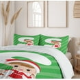 thumbnail image 5 of Ambesonne Christmas Alphabet Duvet Cover Sets, Letter S, 2-Queen, Green Dark Coral White, 5 of 6