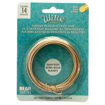 The Beadsmith Wire Elements Craft Wire – Tarnish Resistant, Soft Temper, Round, Gold Color – 1.6mm, 14 Gauge, 10 Foot Spool – Jewelry Making, Wire Wrapping, Floral, & Other DIY Crafts