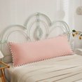 thumbnail image 1 of Move Over Pink Girls Body Pillowcases 20 x54 in, Boho Pillow Cover, Washed Microfiber White Pom Fringe Pattern, 1 of 6