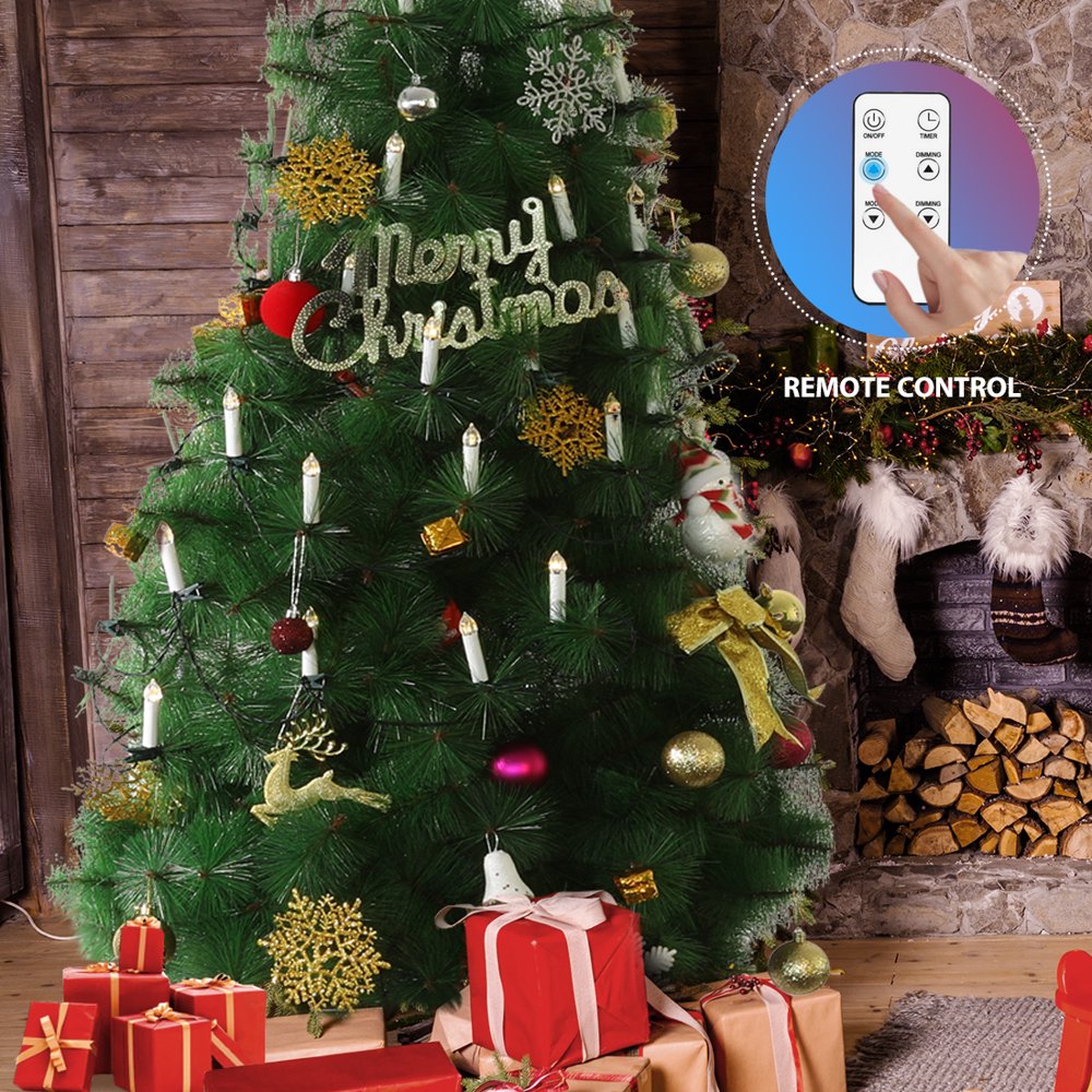 50Pcs Mini Flameless Clipon Electric Christmas Tree LED Candle Indoor