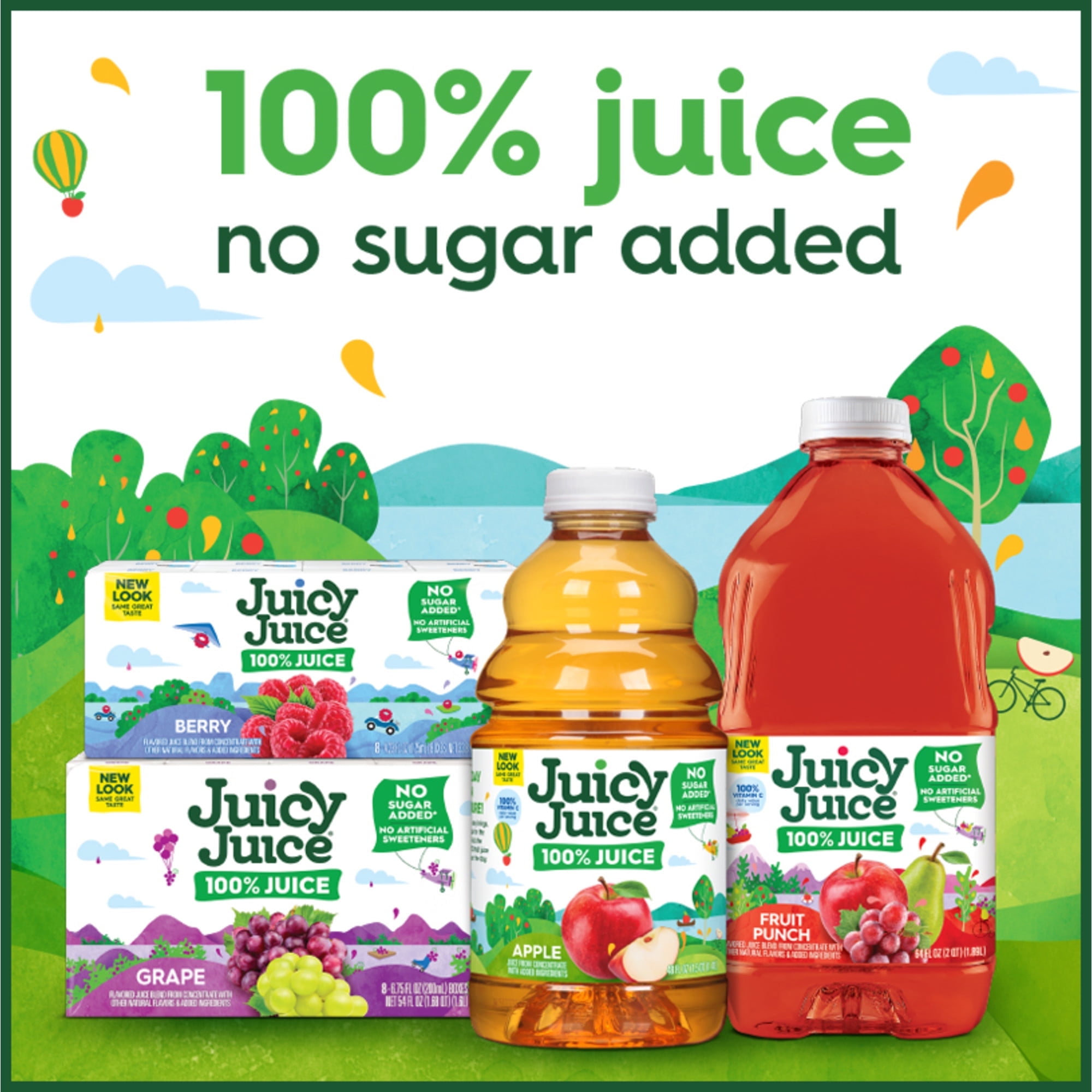 Juicy Juice 100% Juice, Shelf Stable Juice Box Variety Pack, 32 Count, 6.75 fl oz Boxes 1 Pack