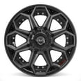 thumbnail image 2 of 4PLAY Wheels 4P80 20 Inch Rims and Tires Fit 6x135 & 6x139.7 20x9 Gloss Black Brushed with Tinted Clear - Dueler H/L Alenza 275/55-20 (Set of 4), 2 of 5