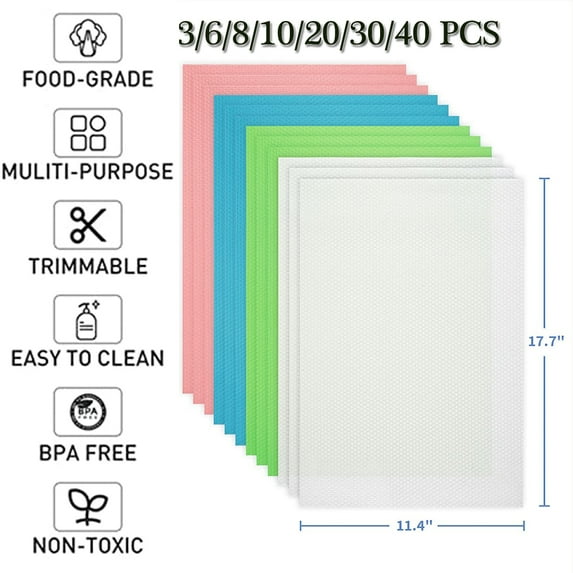 Refrigerator Mats, Waterproof and Non Slip EVA Refrigerator Mats Drawer Racks Cabinet Storage Kitchens and Mats
