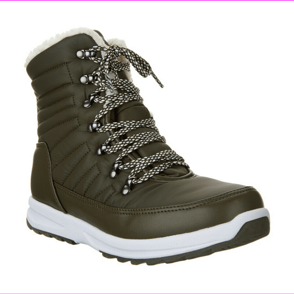 silver hiking boots