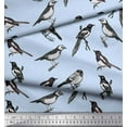 thumbnail image 1 of Soimoi Blue Rayon Fabric Artistic Bird Fabric Prints By Yard 58 Inch Wide, 1 of 3
