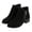 Black, variant on Puntoco Women's Round Toe Low Block Heel Ankle Booties, Side Zipper Casual Short Boots for Daily Wine 9.5