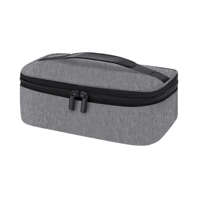 Lonchera pequeña con aislamiento, reutilizable, resistente al agua, de tela Oxford, doble capa Gris