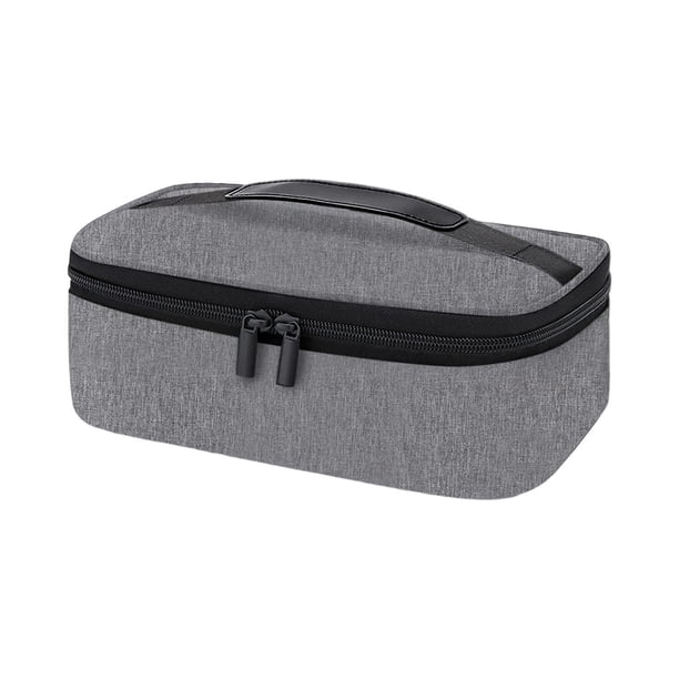 Lonchera pequeña con aislamiento, reutilizable, resistente al agua, de tela Oxford, doble capa Gris