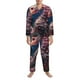 thumbnail image 3 of Fotbe Ocean Seahorse Pijama de Hombre con Estampado de Manga Larga, Conjunto de 2 Piezas, Ropa de Dormir Suave y Cómoda con Bolsillos-Small, 3 of 7