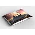 thumbnail image 2 of Ambesonne Fantasy Pillow Sham 2 Pack, Twin Moons over Planet, 30"x20", Blush Yellow Dark Brown, 2 of 3