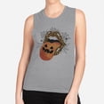 thumbnail image 2 of Pumpkin Lips Halloween Women's Muscle Tank X-Small Heather Grey, 2 of 5