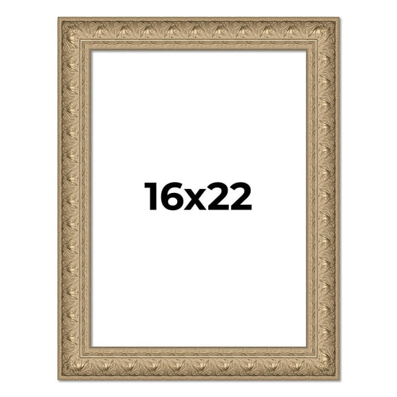 16x22 Frame Ornate Silver Beaded Solid Wood Picture Frame Width 2.5 Inches | Interior Depth 1