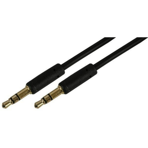 PRO SIGNAL - Slim 3.5mm Stereo Jack Plug to Plug Lead, 1.5m Black