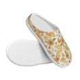 thumbnail image 3 of KLL Groovy Hippie Flower Mushrooms Pattern Adult Unisex Cozy Slippers,Fuzzy Slip-on Slippers TPR Sole Slippers Comfort Plush Home Footwear for Indoor & Outdoor-35/36, 3 of 7