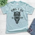 thumbnail image 2 of Kids Owl I Do Is Win Shirt, Youth Kids Boy Girl T-Shirt, Owl Animal Pun Shirt, Owl Graphic Shirt, Owl Shirt, Light Blue, X-Large, 2 of 4