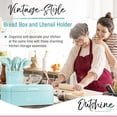 thumbnail image 3 of OUTSHINE Vintage Metal Bread Box & Kitchen Utensil Holder Set, Mint | Large Bread Box w/Swing Up Lid | Farmhouse Bread Box & Utensil Holder for Countertop | Kitchen Decor | Housewarming Gift, 3 of 10