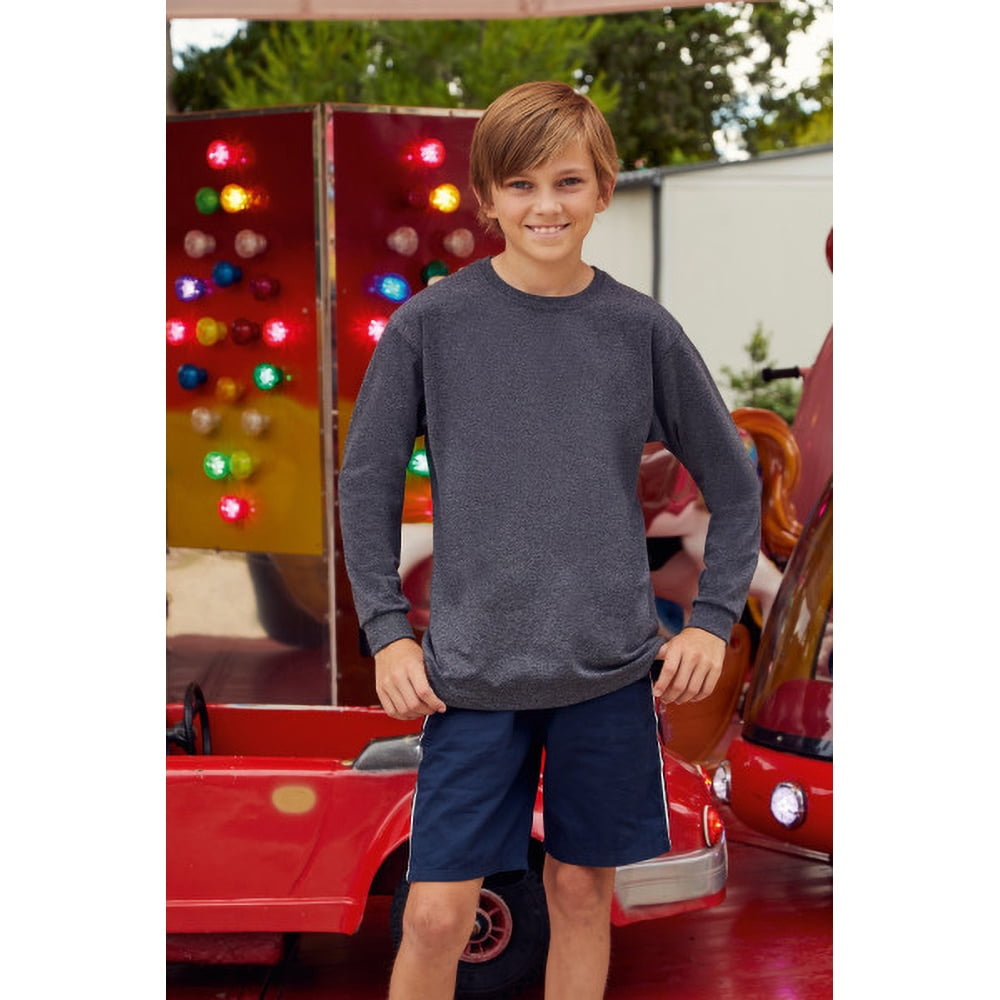 Fruit Of The Loom Children's Valueweight Long Sleeve T-Shirt Unisex Kids Tops 