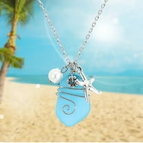 Ocean Wave Blue Faux Pearl Necklace