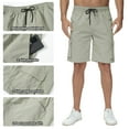 thumbnail image 6 of Satankud Mens Casual Cargo Shorts Classic Drawstring Stretch Hiking Beach Shorts Twill Chino Short with 6 Pockets Grey green Size 40, 6 of 8