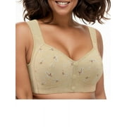 MINTREUS Women's Front Button Closure Bra Comfort Full-coverage Bra Senior Front-Closing Wirefree Bra
