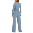 thumbnail image 4 of felwors Sweatsuits Women 2 Piece Outfit Fall Airport Lounge Sweat Sets With Wide Leg Pants Track Fashion Suits 2025 Sky Blue, XXL, 4 of 6