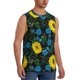 thumbnail image 2 of Fotbe Sunflowers And Blue Flower Men's Camiseta sin Mangas Estampada para Hombres, Playera Casual para Gimnasio, Entrenamiento, Playa-Small, 2 of 7