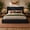 Black, variant on Upholstered Bed Frame, a Low-Profile Cloud-Style Bed Frame Featuring an Upholstered Headboard, 360° Foam Edging, and a Metal Base; Easy to Assemble; Queen Size,Green