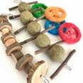 thumbnail image 3 of 21 PCS Rabbit Toys Bunny Chew Toys for Teeth, Natural Timothy Hay Chew Treats, Apple Wood Grass Timothy Sticks Chew and Treat for Guinea Pigs Hamster Chinchillas, Hand Made Safe, 3 of 5