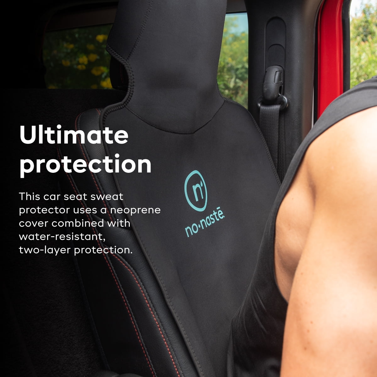 Nonaste Neoprene Car Seat Protector - Waterproof, Odor-Resistant, Sweatproof - Black, 1 Pack
