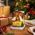 thumbnail image 4 of Gunhay Lighted Christmas Village Houses Set, Battery Operated Resin Christmas House with LED Light Village Figurines, F, 4 of 7