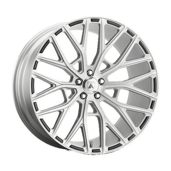22x10.5 Asanti Black ABL-21 LEO Brushed Silver Wheel 5x115 (25mm)