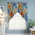 thumbnail image 6 of Swag Valance Curtains for Windows, Boho Colorful Floral Light Filtering Kitchen Curtains with Rod Pocket, Spring Flowers Vintage Abstract Art Window Treatment Valances for Living Room, 36x45 - 2 PCS, 6 of 9