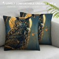 thumbnail image 3 of Chilfamy Owl Moon Tree Branch Decorative Square Throw Pillow Covers Short Plush Year-Round Pillowcase 1PC 12x12in, 3 of 5