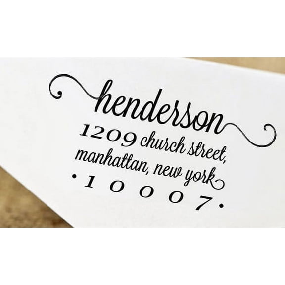 Calligraphy Return Address Stamp Self Inking Personalized Rubber Stamp Custom Family Address Colop Stamper