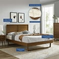 thumbnail image 5 of Platform Bed Frame, Twin Size, Wood, Brown Walnut, Modern Contemporary Urban Design, Bedroom Master Guest Suite, 5 of 10
