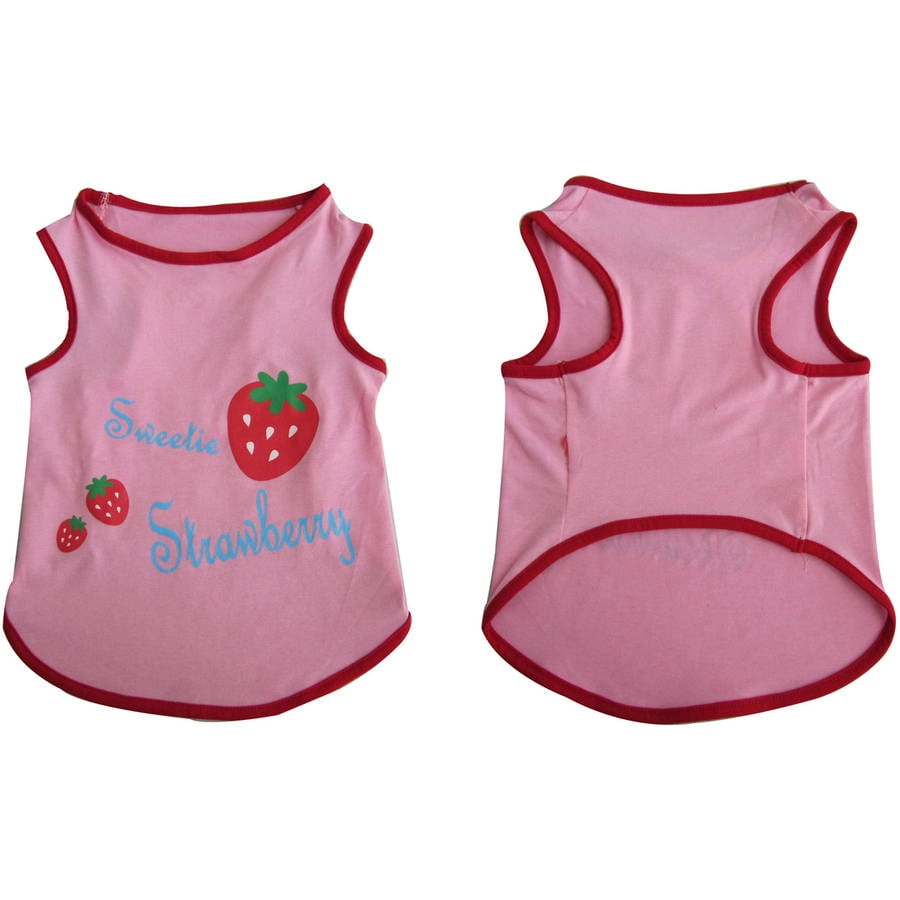 Iconic Pet Pretty Pet Pink Strawberry Top, Small
