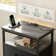 thumbnail image 5 of Nightstand with Charging Station, 27.6 Inch Bedside Table with Fabric Drawers, End Table with USB Ports and Outlets, Night Stand for Bedroom, 5 of 9