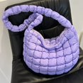 thumbnail image 1 of Women Quilted Hobo Dumpling Bag Soft Bubbles Cloud Shoulder Bag Design Handbag Padded Nylon Top Handle Puffy Tote Bag Purse 2023, 1 of 5