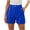 Blue, variant on Faux Leather Shorts for Women High Waisted Wide Leg Pleated Casual Dressy with Pockets (Red, L)