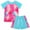D 01, variant on XBASW Toddler Kids Girls Two Piece Swimsuits Short Sleeve Bathing Suit + Swim Trunks Rash Guard Set Print Sun Protection Swimwear 4-12T