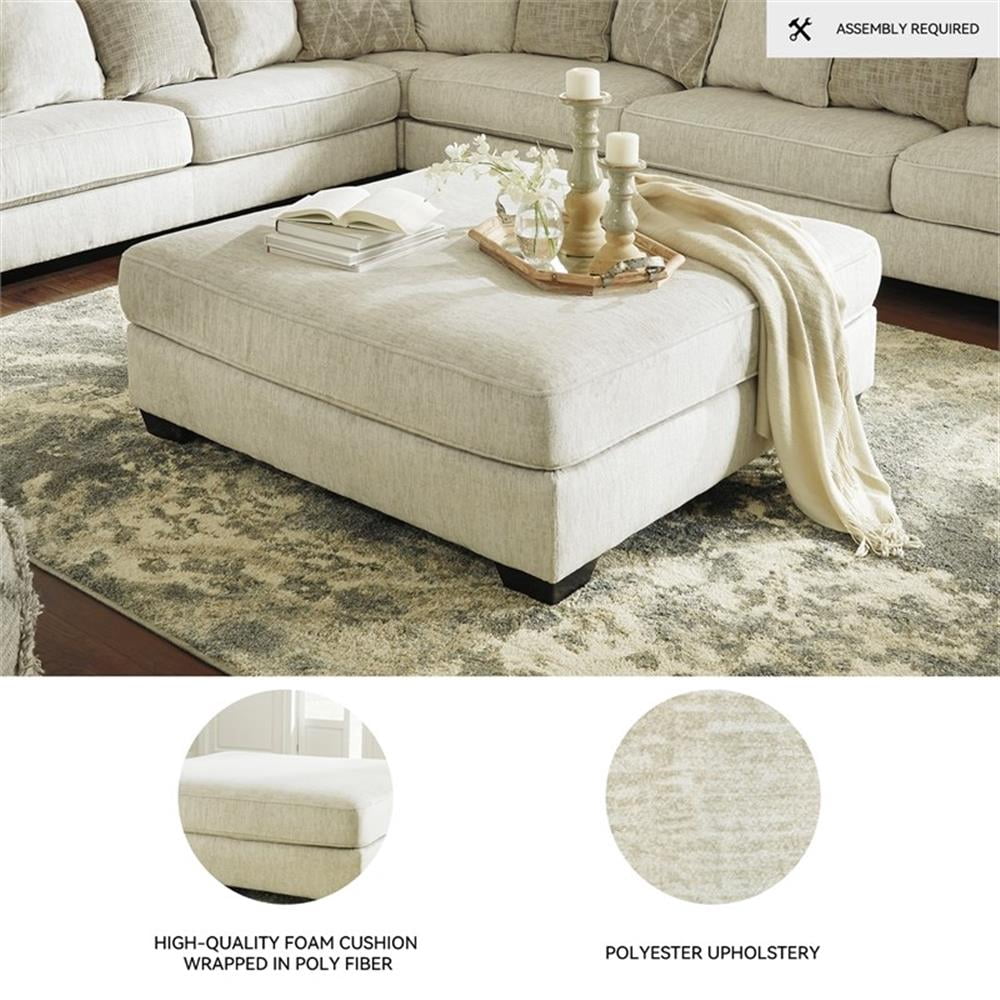 Signature Design by Ashley Rawcliffe Oversized Accent Ottoman in Parchment